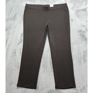 NEW Beverly Drive Pull On Ponte Pants Size 20/22W Brown Stretch High Rise Office